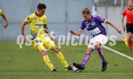 Fussball. Bundesliga Relegation. SK Austria Klagenfurt gegen St. Poelten.   Patrick Greil (Klagenfurt),  Michael Steinwender (St. Poelten). Klagenfurt, am 26.5.2021.
Foto: Kuess
www.qspictures.net
---
pressefotos, pressefotografie, kuess, qs, qspictures, sport, bild, bilder, bilddatenbank