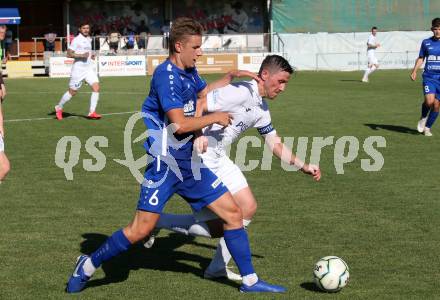 Fussball Kaerntner Liga. SAK gegen Treibach. Darjan Aleksic  (SAK),  Raffael Mario Kaefer (Treibach). KLagenfurt, am 26.6.2021.
Foto: Kuess
---
pressefotos, pressefotografie, kuess, qs, qspictures, sport, bild, bilder, bilddatenbank