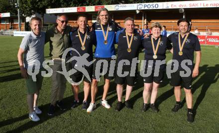 Fussball Kaerntner Liga. SAK gegen Treibach.   Klaus Mitterdorfer, Trainer Martin Harald Kaiser. KLagenfurt, am 26.6.2021.
Foto: Kuess
---
pressefotos, pressefotografie, kuess, qs, qspictures, sport, bild, bilder, bilddatenbank