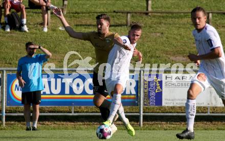 Fussball. Freundschaftsspiel. Koettmannsdorf gegen Austria Klagenfurt.   Denis Tomic (Koettmannsdorf), Turgay Gemicibasi  (Klagenfurt). Klagenfurt, am 28.6.2021.
Foto: Kuess
www.qspictures.net
---
pressefotos, pressefotografie, kuess, qs, qspictures, sport, bild, bilder, bilddatenbank