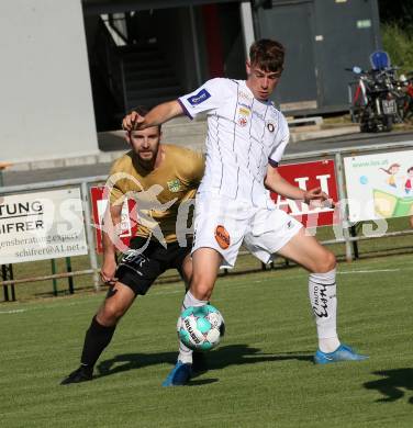 Fussball. Freundschaftsspiel. Koettmannsdorf gegen Austria Klagenfurt.   Fabian Janschitz (Koettmannsdorf),  Tim Maciejewski (Klagenfurt). Klagenfurt, am 28.6.2021.
Foto: Kuess
www.qspictures.net
---
pressefotos, pressefotografie, kuess, qs, qspictures, sport, bild, bilder, bilddatenbank