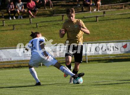 Fussball. Freundschaftsspiel. Koettmannsdorf gegen Austria Klagenfurt.   Nicolas Manuel Modritz (Koettmannsdorf), Patrick Greil (Klagenfurt). Klagenfurt, am 28.6.2021.
Foto: Kuess
www.qspictures.net
---
pressefotos, pressefotografie, kuess, qs, qspictures, sport, bild, bilder, bilddatenbank