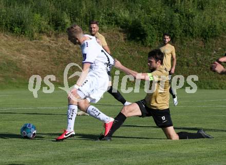 Fussball. Freundschaftsspiel. Koettmannsdorf gegen Austria Klagenfurt.   Stephan Borovnik (Koettmannsdorf), Christopher Brian Cvetko  (Klagenfurt). Klagenfurt, am 28.6.2021.
Foto: Kuess
www.qspictures.net
---
pressefotos, pressefotografie, kuess, qs, qspictures, sport, bild, bilder, bilddatenbank