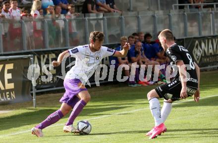 Fussball Testspiel. ASK gegen SK Austria Klagenfurt. Ziga Anzelj (ASK), Herbert Paul (Austria Klagenfurt). Klagenfurt, am 2.7.2021.
Foto: Kuess
---
pressefotos, pressefotografie, kuess, qs, qspictures, sport, bild, bilder, bilddatenbank