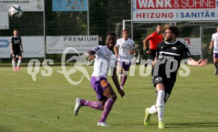 Fussball Testspiel. ASK gegen SK Austria Klagenfurt.  (ASK), Gloire Amanda (Austria Klagenfurt). Klagenfurt, am 2.7.2021.
Foto: Kuess
---
pressefotos, pressefotografie, kuess, qs, qspictures, sport, bild, bilder, bilddatenbank