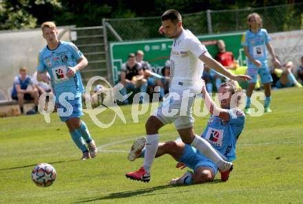 Fussball Testspiel. RZ Pellets WAC gegen NK Rijeka. Christopher Wernitznig (WAC), DOMAGOJ PAVICIC (Rijeka). Velden, am 3.7.2021.
Foto: Kuess
www.qspictures.net

---
pressefotos, pressefotografie, kuess, qs, qspictures, sport, bild, bilder, bilddatenbank