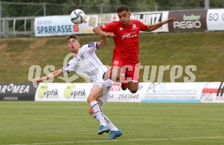 Fussball Bundesliga. Terstspiel. FC St. Veit gegen SK Austria Klagenfurt.  Edin Serdarevic (St.Veit),  Tim Maciejewski (Klagenfurt). St. Veit, am 13.7.2021.
Foto: Kuess
---
pressefotos, pressefotografie, kuess, qs, qspictures, sport, bild, bilder, bilddatenbank