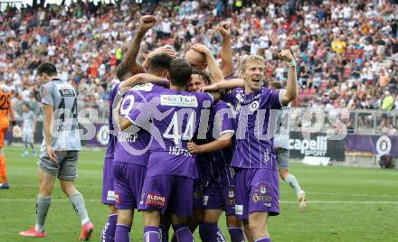 Fussball. Bundesliga. SK Austria Klagenfurt gegen WAC.  Torjubel  (Klagenfurt). Klagenfurt, am 25.7.2021.
Foto: Kuess
www.qspictures.net
---
pressefotos, pressefotografie, kuess, qs, qspictures, sport, bild, bilder, bilddatenbank