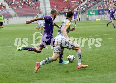 Fussball. Bundesliga. SK Austria Klagenfurt gegen WAC.  Markus Pink, (Klagenfurt), Luka Lochoshvili  (WAC). Klagenfurt, am 25.7.2021.
Foto: Kuess
www.qspictures.net
---
pressefotos, pressefotografie, kuess, qs, qspictures, sport, bild, bilder, bilddatenbank