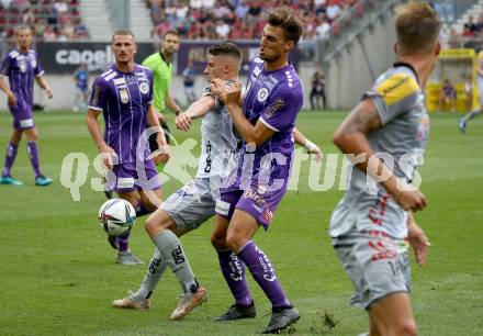 Fussball. Bundesliga. SK Austria Klagenfurt gegen WAC. Thorsten Mahrer,  (Klagenfurt), Dario Vizinger (WAC). Klagenfurt, am 25.7.2021.
Foto: Kuess
www.qspictures.net
---
pressefotos, pressefotografie, kuess, qs, qspictures, sport, bild, bilder, bilddatenbank