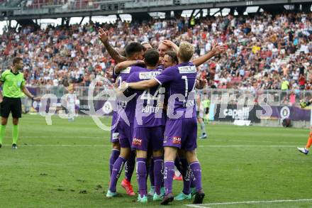 Fussball. Bundesliga. SK Austria Klagenfurt gegen WAC.  Torjubel  (Klagenfurt). Klagenfurt, am 25.7.2021.
Foto: Kuess
www.qspictures.net
---
pressefotos, pressefotografie, kuess, qs, qspictures, sport, bild, bilder, bilddatenbank