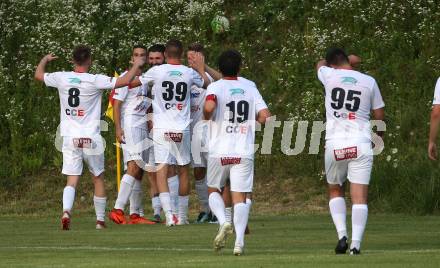 Fussball Kaerntner Liga. Maria Saal gegen Kraig. Torjubel (Maria Saal). Maria Saal, am 24.7.2021.
Foto: Kuess
---
pressefotos, pressefotografie, kuess, qs, qspictures, sport, bild, bilder, bilddatenbank