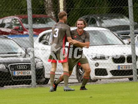 Fussball 1. Klasse B. Kleinkirchheim gegen Velden. Torjubel  Rafael Lax  (Kleinkirchheim). Kleinkirchheim, am 25.7.2021.
Foto: Kuess
---
pressefotos, pressefotografie, kuess, qs, qspictures, sport, bild, bilder, bilddatenbank