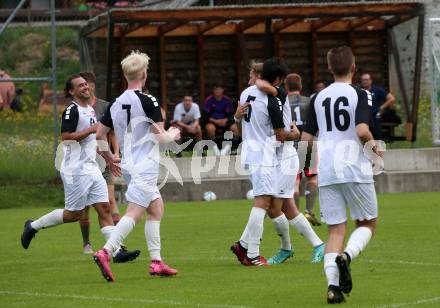 Fussball 1. Klasse B. Kleinkirchheim gegen Velden.  Torjubel  Roland Putsche (Velden). Kleinkirchheim, am 25.7.2021.
Foto: Kuess
---
pressefotos, pressefotografie, kuess, qs, qspictures, sport, bild, bilder, bilddatenbank