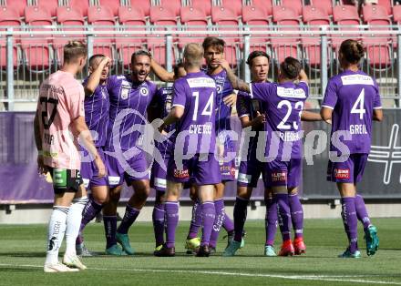 Fussball. Bundesliga. SK Austria Klagenfurt gegen TSV Hartberg.   Torjubel Markus Pink, (Klagenfurt). Klagenfurt, am 7.8.2021.
Foto: Kuess
www.qspictures.net
---
pressefotos, pressefotografie, kuess, qs, qspictures, sport, bild, bilder, bilddatenbank