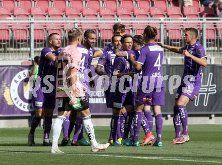 Fussball. Bundesliga. SK Austria Klagenfurt gegen TSV Hartberg.   Torjubel Markus Pink, (Klagenfurt). Klagenfurt, am 7.8.2021.
Foto: Kuess
www.qspictures.net
---
pressefotos, pressefotografie, kuess, qs, qspictures, sport, bild, bilder, bilddatenbank