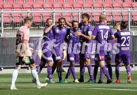 Fussball. Bundesliga. SK Austria Klagenfurt gegen TSV Hartberg.   Torjubel Markus Pink, (Klagenfurt). Klagenfurt, am 7.8.2021.
Foto: Kuess
www.qspictures.net
---
pressefotos, pressefotografie, kuess, qs, qspictures, sport, bild, bilder, bilddatenbank