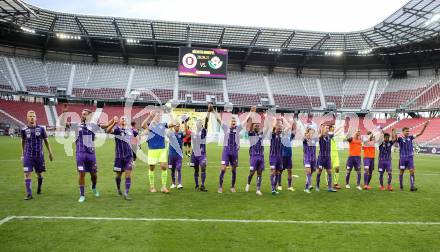 Fussball. Bundesliga. SK Austria Klagenfurt gegen TSV Hartberg.   Jubel Austria. Klagenfurt, am 7.8.2021.
Foto: Kuess
www.qspictures.net
---
pressefotos, pressefotografie, kuess, qs, qspictures, sport, bild, bilder, bilddatenbank