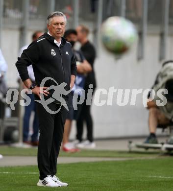 Fussball. Testspiel. Real Madrid gegen AC Milan. Trainer Carlo Ancelotti  (Real Madrid). Klagenfurt Woerthersee Stadion, am 8.8.2021.
Foto: Kuess
www.qspictures.net
---
pressefotos, pressefotografie, kuess, qs, qspictures, sport, bild, bilder, bilddatenbank