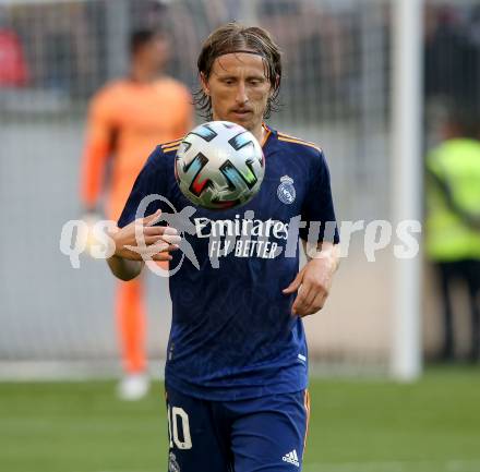 Fussball. Testspiel. Real Madrid gegen AC Milan.  Luka Modric (Real Madrid). Klagenfurt Woerthersee Stadion, am 8.8.2021.
Foto: Kuess
www.qspictures.net
---
pressefotos, pressefotografie, kuess, qs, qspictures, sport, bild, bilder, bilddatenbank