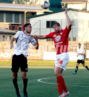 Fussball Regionalliga. SV Spittal gegen Gurten.  Rafael Graf  (Spittal),  Fabian Wimmleitner (Gurten). Spittal, 6.8.2021.
Fotos: Kuess
---
pressefotos, pressefotografie, kuess, qs, qspictures, sport, bild, bilder, bilddatenbank