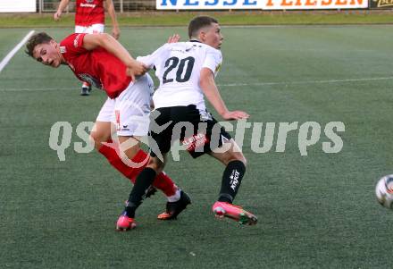 Fussball Regionalliga. SV Spittal gegen Gurten. Maximilian Fillafer (Spittal),   Bernhard Oehlboeck (Gurten). Spittal, 6.8.2021.
Fotos: Kuess
---
pressefotos, pressefotografie, kuess, qs, qspictures, sport, bild, bilder, bilddatenbank