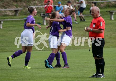 Frauenfussball. Kaerntner Frauen Liga. SK Austria Klagenfurt gegen SG ATUS Ferlach/DSG Ferlach. Torjubel   (Klagenfurt). Koettmannsdorf, am 8.8.2021.
Foto: Kuess
www.qspictures.net
---
pressefotos, pressefotografie, kuess, qs, qspictures, sport, bild, bilder, bilddatenbank