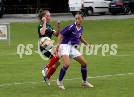 Frauenfussball. Kaerntner Frauen Liga. SK Austria Klagenfurt gegen SG ATUS Ferlach/DSG Ferlach.  Valentina Charlotte Eberhart  (Klagenfurt), Fabienne Pirker (SG ATUS Ferlach/DSG Ferlach). Koettmannsdorf, am 8.8.2021.
Foto: Kuess
www.qspictures.net
---
pressefotos, pressefotografie, kuess, qs, qspictures, sport, bild, bilder, bilddatenbank