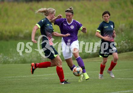 Frauenfussball. Kaerntner Frauen Liga. SK Austria Klagenfurt gegen SG ATUS Ferlach/DSG Ferlach. Anna Daniela Herkner   (Klagenfurt), Tina Pflanzl (SG ATUS Ferlach/DSG Ferlach). Koettmannsdorf, am 8.8.2021.
Foto: Kuess
www.qspictures.net
---
pressefotos, pressefotografie, kuess, qs, qspictures, sport, bild, bilder, bilddatenbank