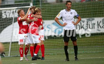 Fussball Regionalliga. SV Spittal gegen Gurten. Torjubel   (Gurten). Spittal, 6.8.2021.
Fotos: Kuess
---
pressefotos, pressefotografie, kuess, qs, qspictures, sport, bild, bilder, bilddatenbank