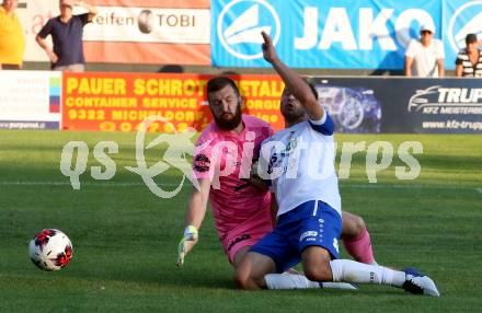 Fussball. Regionallliga. Treibach gegen ATSV Stadl-Paura.  Bernhard Walzl (Treibach), Darko Gabric (ATSV Stadl-Paura). Treibach, am 10.8.2021.
Foto: Kuess
www.qspictures.net
---
pressefotos, pressefotografie, kuess, qs, qspictures, sport, bild, bilder, bilddatenbank