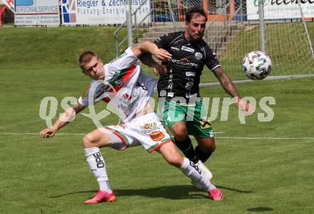 Fussball Regionalliga. WAC Amateure gegen FC Gleisdorf 09. Marcel Holzer
 (WAC),  Thomas Wotolen  (Gleisdorf). St. Andrae, am 14.8.2021.
Foto: Kuess
---
pressefotos, pressefotografie, kuess, qs, qspictures, sport, bild, bilder, bilddatenbank