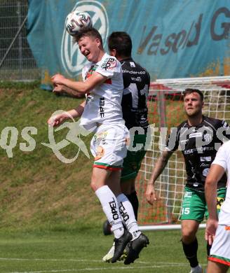 Fussball Regionalliga. WAC Amateure gegen FC Gleisdorf 09. Fabian Tauchhammer (WAC),   Thomas Wotolen (Gleisdorf). St. Andrae, am 14.8.2021.
Foto: Kuess
---
pressefotos, pressefotografie, kuess, qs, qspictures, sport, bild, bilder, bilddatenbank