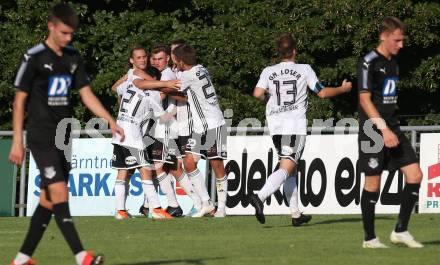 Fussball Kaerntner Liga. Bleiburg gegen St. Michael/Bl.. Torjubel  (St. Michael/Bl.). Bleiburg, am 14.8.2021.
Foto: Kuess
---
pressefotos, pressefotografie, kuess, qs, qspictures, sport, bild, bilder, bilddatenbank