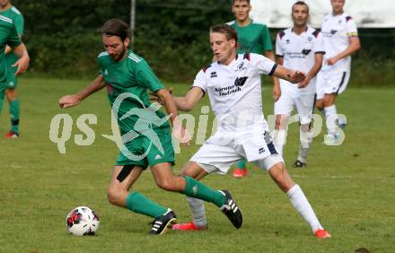 Fussball 1. KLasse C. St. Urban gegen St. Veit.  Sebastian Sonvilla (St. Urban), Alexander Hofer  (St. Veit). St. Urban, am 15.8.2021.
Foto: Kuess
---
pressefotos, pressefotografie, kuess, qs, qspictures, sport, bild, bilder, bilddatenbank