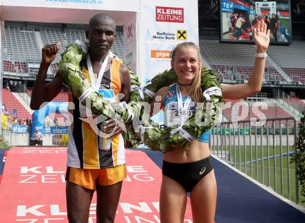 Kaernten laeuft.  James Mburugu, Julia Mayer. Velden, am 22.8.2021.
Foto: Kuess
---
pressefotos, pressefotografie, kuess, qs, qspictures, sport, bild, bilder, bilddatenbank