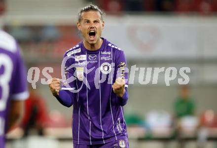 Fussball. Bundesliga. SK Austria Klagenfurt gegen WSG Tirol. Jubel  Patrick Greil (Klagenfurt). Klagenfurt, am 28.8.2021.
Foto: Kuess
---
pressefotos, pressefotografie, kuess, qs, qspictures, sport, bild, bilder, bilddatenbank