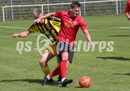 Fussball. 1. KLasse B. Maria Gail gegen Rothenthurn. Jan Logar (Maria Gail),   Fabian Einspieler (Rothenthurn). Maria Gail, am 29.8.2021.
Foto: Kuess
---
pressefotos, pressefotografie, kuess, qs, qspictures, sport, bild, bilder, bilddatenbank