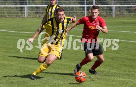 Fussball. 1. KLasse B. Maria Gail gegen Rothenthurn. Jan Logar (Maria Gail),   Andreas Kampitsch (Rothenthurn). Maria Gail, am 29.8.2021.
Foto: Kuess
---
pressefotos, pressefotografie, kuess, qs, qspictures, sport, bild, bilder, bilddatenbank