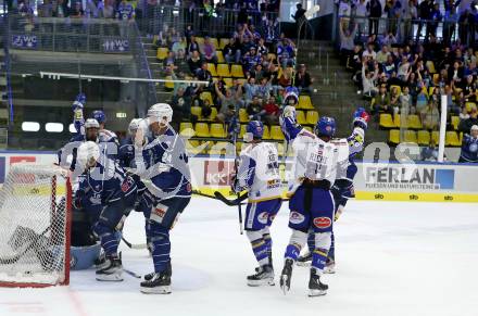 Eishockey Testspiel. EC Grand Immo VSV gegen HK Nitra.  Torjubel VSV. Villach, am 31.8.2021.
Foto: Kuess
www.qspictures.net
---
pressefotos, pressefotografie, kuess, qs, qspictures, sport, bild, bilder, bilddatenbank