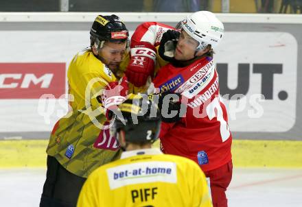 EBEL. Eishockey Bundesliga. KAC gegen	spusu Vienna Capitals. Thomas Hundertpfund, (KAC), Nikolaus Hartl   (Vienna Capitals). Klagenfurt, am 17.9.2021.
Foto: Kuess
www.qspictures.net

---
pressefotos, pressefotografie, kuess, qs, qspictures, sport, bild, bilder, bilddatenbank