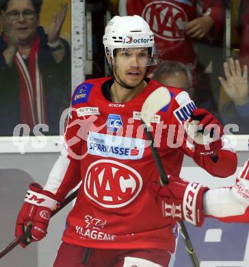 EBEL. Eishockey Bundesliga. KAC gegen	spusu Vienna Capitals. Torjubel Matthew Fraser (KAC). Klagenfurt, am 17.9.2021.
Foto: Kuess
www.qspictures.net

---
pressefotos, pressefotografie, kuess, qs, qspictures, sport, bild, bilder, bilddatenbank