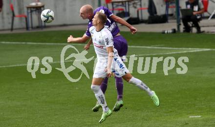 Fussball. Bundesliga. SK Austria Klagenfurt gegen  LASK.  Nicolas Wimmer,  (Klagenfurt), Christoph Monschein (LASK). Klagenfurt, am 19.9.2021.
Foto: Kuess
www.qspictures.net
---
pressefotos, pressefotografie, kuess, qs, qspictures, sport, bild, bilder, bilddatenbank