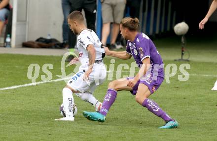 Fussball. Bundesliga. SK Austria Klagenfurt gegen  LASK.  Patrick Greil,  (Klagenfurt), Sascha Horvath (LASK). Klagenfurt, am 19.9.2021.
Foto: Kuess
www.qspictures.net
---
pressefotos, pressefotografie, kuess, qs, qspictures, sport, bild, bilder, bilddatenbank