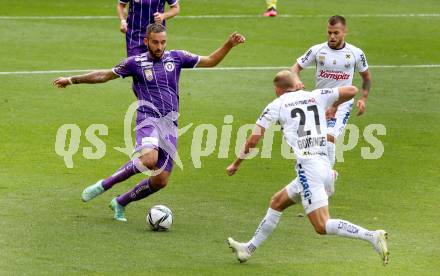 Fussball. Bundesliga. SK Austria Klagenfurt gegen  LASK.  Markus Pink,  (Klagenfurt), Thomas Goiginger (LASK). Klagenfurt, am 19.9.2021.
Foto: Kuess
www.qspictures.net
---
pressefotos, pressefotografie, kuess, qs, qspictures, sport, bild, bilder, bilddatenbank