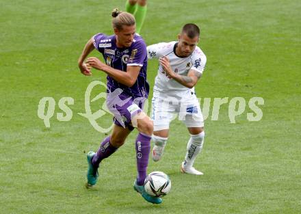 Fussball. Bundesliga. SK Austria Klagenfurt gegen  LASK.  Patrick Greil, (Klagenfurt), Sascha Horvath  (LASK). Klagenfurt, am 19.9.2021.
Foto: Kuess
www.qspictures.net
---
pressefotos, pressefotografie, kuess, qs, qspictures, sport, bild, bilder, bilddatenbank