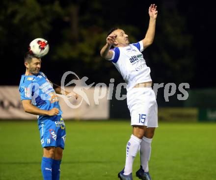 Fussball OEFB Cup. Treibach gegen FAC Wien.  Vahid Muharemovic (Treibach),  Mirnes Becirovic  (FAC). Treibach, am 21.9.2021.
Foto: Kuess
---
pressefotos, pressefotografie, kuess, qs, qspictures, sport, bild, bilder, bilddatenbank