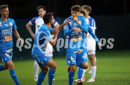 Fussball OEFB Cup. Treibach gegen FAC Wien.   Torjubel David Ungar, Marco Krainz (FAC). Treibach, am 21.9.2021.
Foto: Kuess
---
pressefotos, pressefotografie, kuess, qs, qspictures, sport, bild, bilder, bilddatenbank