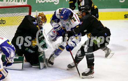 EBEL. Eishockey Bundesliga. VSV gegen HC Pustertal Woelfe. Maximilian Rebernig,  (VSV),  Tomas Joshua Sholl, Armin Hofer  (Pustertal). Villach, am 24.9.2021.
Foto: Kuess
www.qspictures.net
---
pressefotos, pressefotografie, kuess, qs, qspictures, sport, bild, bilder, bilddatenbank