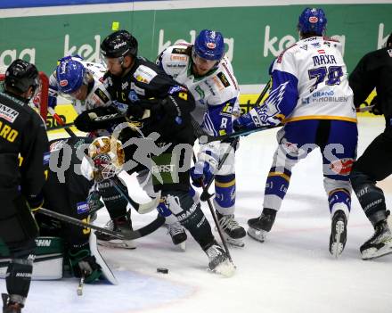 EBEL. Eishockey Bundesliga. VSV gegen HC Pustertal Woelfe. Yannic Pilloni, Maximilian Rebernig, Felix Maxa,  (VSV),  Tomas Joshua Sholl, Armin Hofer  (Pustertal). Villach, am 24.9.2021.
Foto: Kuess
www.qspictures.net
---
pressefotos, pressefotografie, kuess, qs, qspictures, sport, bild, bilder, bilddatenbank